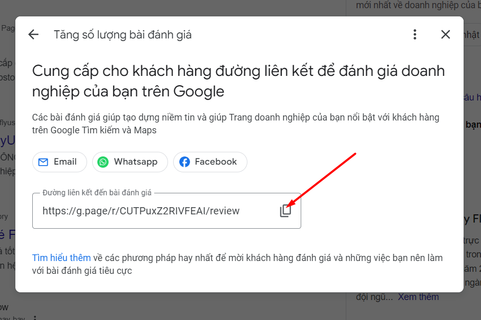 Cách lấy QR code đánh giá Google